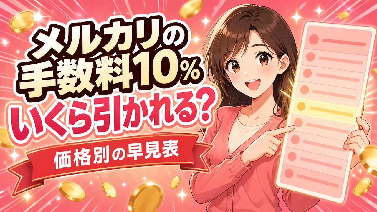 メルカリの手数料10%はいくら?価格別の早見表